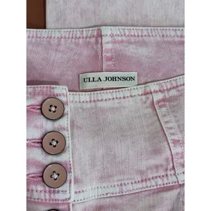Ulla Johnson Womens Jeans Pink Denim High Rise Button Fly Crop Wide Leg Size 12 thumbnail 4