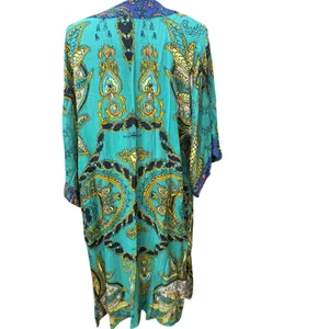 Free People Charmer Paisley Kimono Duster One Size Bohemian Vibrant Hippie thumbnail 3