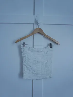 Anthropologie White Ruched Tube Top thumbnail 7