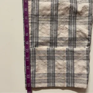 Cream Plaid Cuffed Hem Pants 26" Waist EUC thumbnail 7