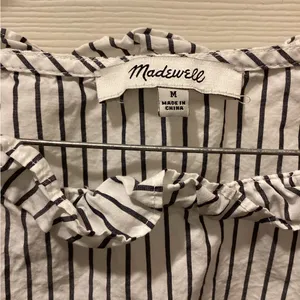 Madewell Navy and White Striped Top thumbnail 2