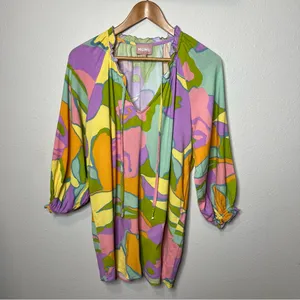Show Me Your Mumu Summer Sorbet Bright Abstract Char Tunic Swim Coverup thumbnail 3