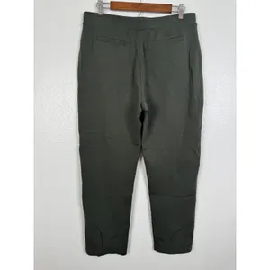 Wool& Rosso Straight Ponte Pant Olive Green Merino Wool Blend Size L thumbnail 2