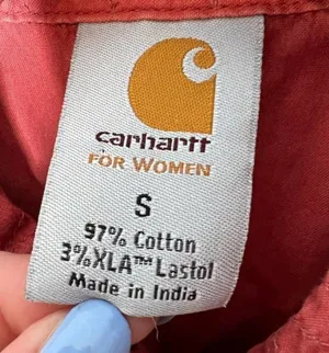 Carhartt Shirt Womens Red Poplin Snap Front Sleeveless Collared Blouse sz small thumbnail 8