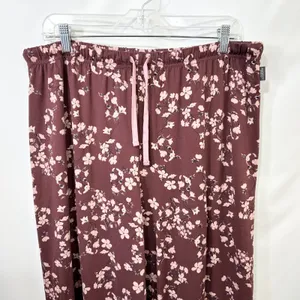 Vince Camuto XL Pajama Set Burgundy Floral Long Sleeve‎ Pants Feminine 651 thumbnail 4