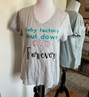 Large Baby Factory Shut Down Forever Tee thumbnail 1