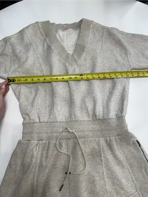 FP Movement by Free People Heather Gray V-Neck Lounge Romper thumbnail 3