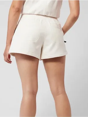 Athleta Allyson Felix Womens Cream/Off White Legend Sweatshorts Large thumbnail 8