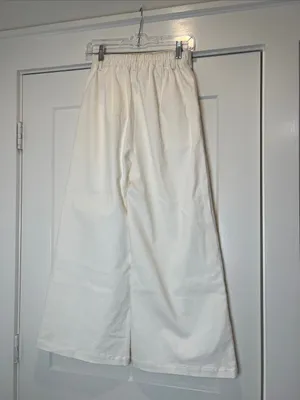 Final Touch Wide-Leg High-Waist Chinos in Off-White size small. thumbnail 5