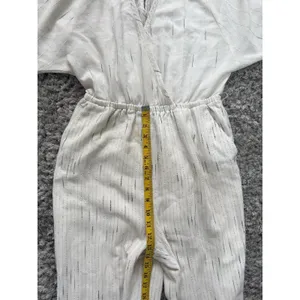 Anthropologie Feather Bone Soleil Ivory Stripe Textured Jumpsuit Women’s Size S thumbnail 12