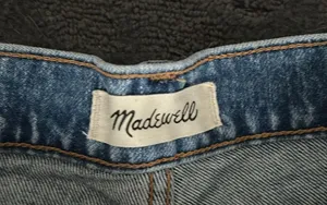 Madewell Relaxed Mid-Length Distressed Denim Shorts Blue 23 thumbnail 3