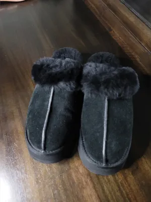 UGG Disquette Black Suede Platform Slippers Mules Size 9 thumbnail 4