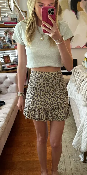 Leopard smoked skirt Brown Size XS thumbnail 1