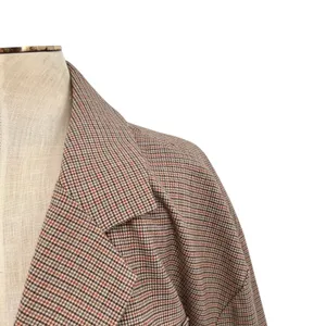 Free People Reggie Oversized Blazer Plaid Houndstooth Ginger‎ Combo Size XL thumbnail 5