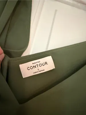 Aritzia Contour V-Neck Top in Olive Green thumbnail 2