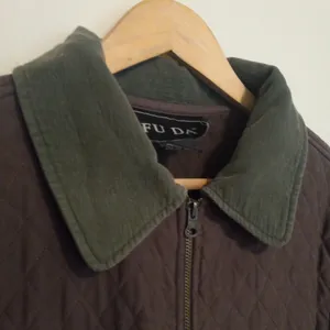 Vintage Fu Da Quilted Barn Chore Jacket-Large-Corduroy Collar & Trim-Pockets thumbnail 5