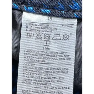Old Navy NWT Pixie Ankle Pants 18 Cotton Blend Blue‎ Metallic Print Stretch Y2K thumbnail 8