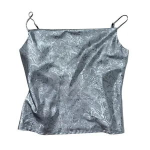 WAYF Satin‎ Shimmery Snake Print Cowl Neck Cami in Silvery Purple Sz S thumbnail 4