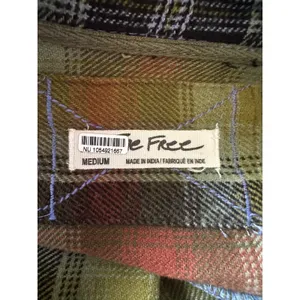 Free People Grunge 90s Flannel Plaid Izzie Cargo Shirt Jacket Shacket Medium thumbnail 14