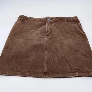Vintage Y2K American Eagle Brown Corduroy Mini Skirt Size 4 Cotton Dark Academia thumbnail 3