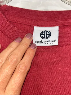 Simply Southern Fall Red Long Sleeve Tee with Gold Bow Logo thumbnail 3