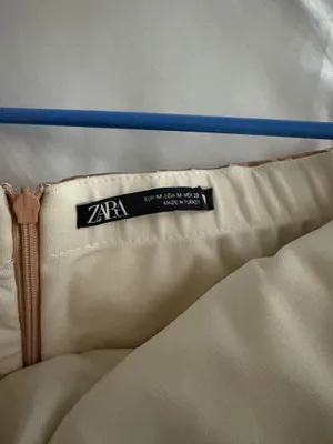 Gold ZARA Mini Dress Metallic Strapless thumbnail 3