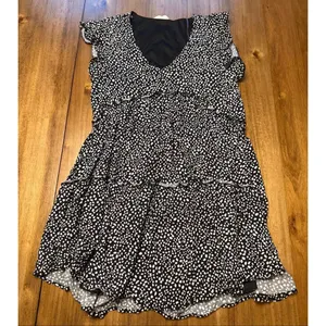 Altar'd State Black White Polka Dot Tiered Fit & Flare Mini Dress Size XS thumbnail 2