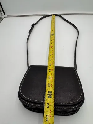 Vintage Firenze Fratellini Genuine Leather Black Crossbody Bag Made in Italy thumbnail 13