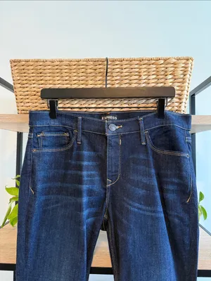 Express Mid-Rise Dark Wash Skinny Ankle Legging Jeans, 12 thumbnail 2