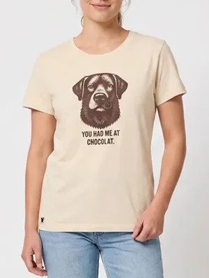 Life is Good Womens Large Crusher Tee Cream Chocolate Lab Graphic T-Shirt Cotton thumbnail 1
