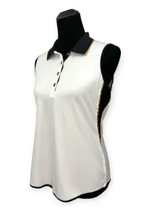 Greg Norman | Medium | ML75 Leopard Accent Play DRY Sleeveless Polo Golf Shirt thumbnail 1