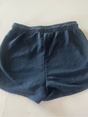 H&M Navy Blue Lounge Sweat Shorts Athletic Dolphin Hem Drawstring thumbnail 3