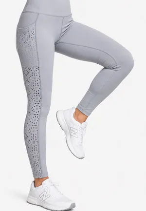aerie High-Rise Laser-Cut Leggings — Light Gray thumbnail 1