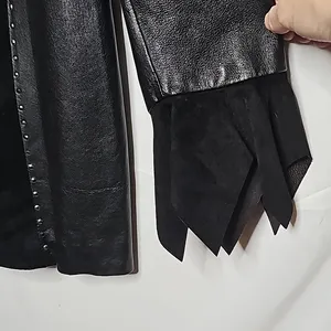 Vintage Maxen Couture RARE 100% leather rhinestone black western jacket sz 10 thumbnail 4