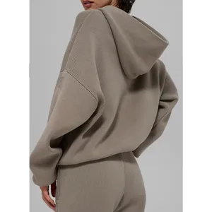 Alo Yoga Knit Hooded Sweater Scholar Size S Beige thumbnail 5