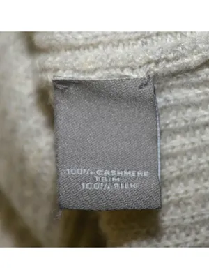 Neiman Marcus Cashmere Sweater L Beige 100% Cashmere Silk Hem V Neck Tunic thumbnail 9