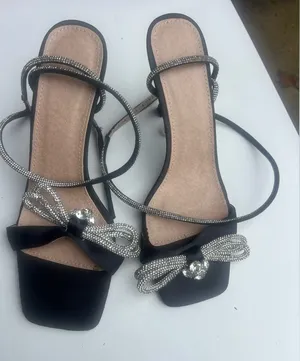 Elegant Black and Silver Strappy Heels thumbnail 1