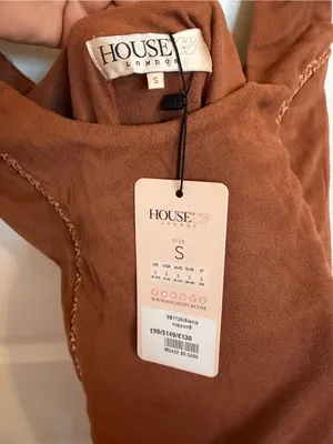 NWT House of CB Alanis Suede Dress Small thumbnail 5