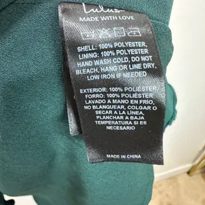 Lulus Always on Repeat Emerald Green Clip Dot Long Sleeve Mini Dress Large NWT thumbnail 9