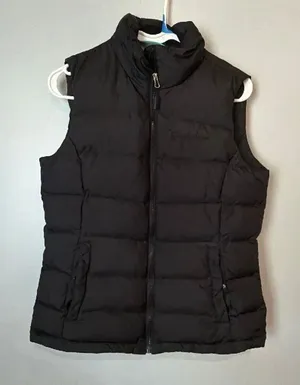 Free Country Women’s Small Black Down Puffer Vest Full Zip Snap Pockets #1100 thumbnail 1