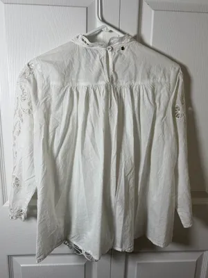 Anthropologie Haryln Butterfly Crochet Lace Peasant Top XS thumbnail 4