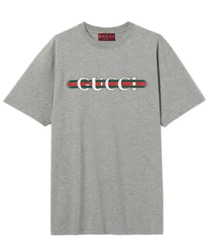 GUCCI logo web stripe printed tee shirt top thumbnail 1