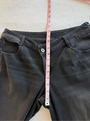 Halara Flex Jeans Washed Denim Wide Leg Medium Petite Cool Gray Denim thumbnail 8