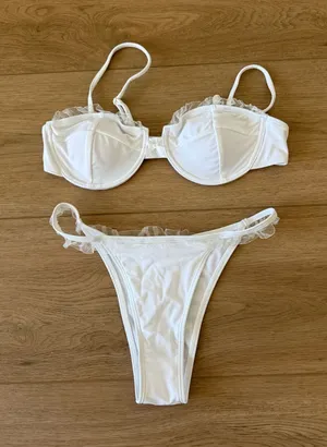 White Bikini Shein Set thumbnail 1