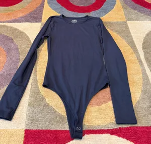 Hollister Must-Have Collection Black Basic Long Sleeve Bodysuit Thong Size Small thumbnail 1