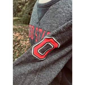Colosseum Athletics Women's L Embroidered Gray OSU Ohio State Buckeyes Sweatshirt Vintage Look thumbnail 7