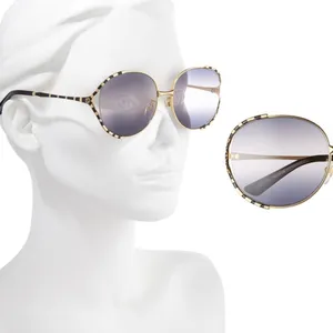 Gucci 59mm Round Sunglasses in Gold/Brown Gradient thumbnail 3