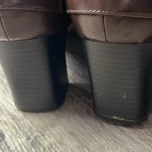 Life Stride Brown Leather Heeled Loafers Size 9 Medium thumbnail 6
