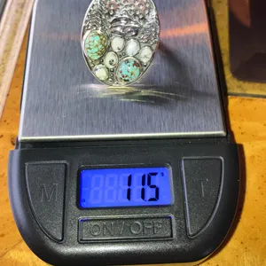 White Buffalo Turquoise Blue Turquoise Sterling Silver Forest Ring Size 7 thumbnail 9