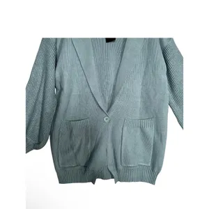 NEW Deep Self Cardigan Sweater Womens Sz S Green Notch Lapel Long Sleeve Winter thumbnail 5